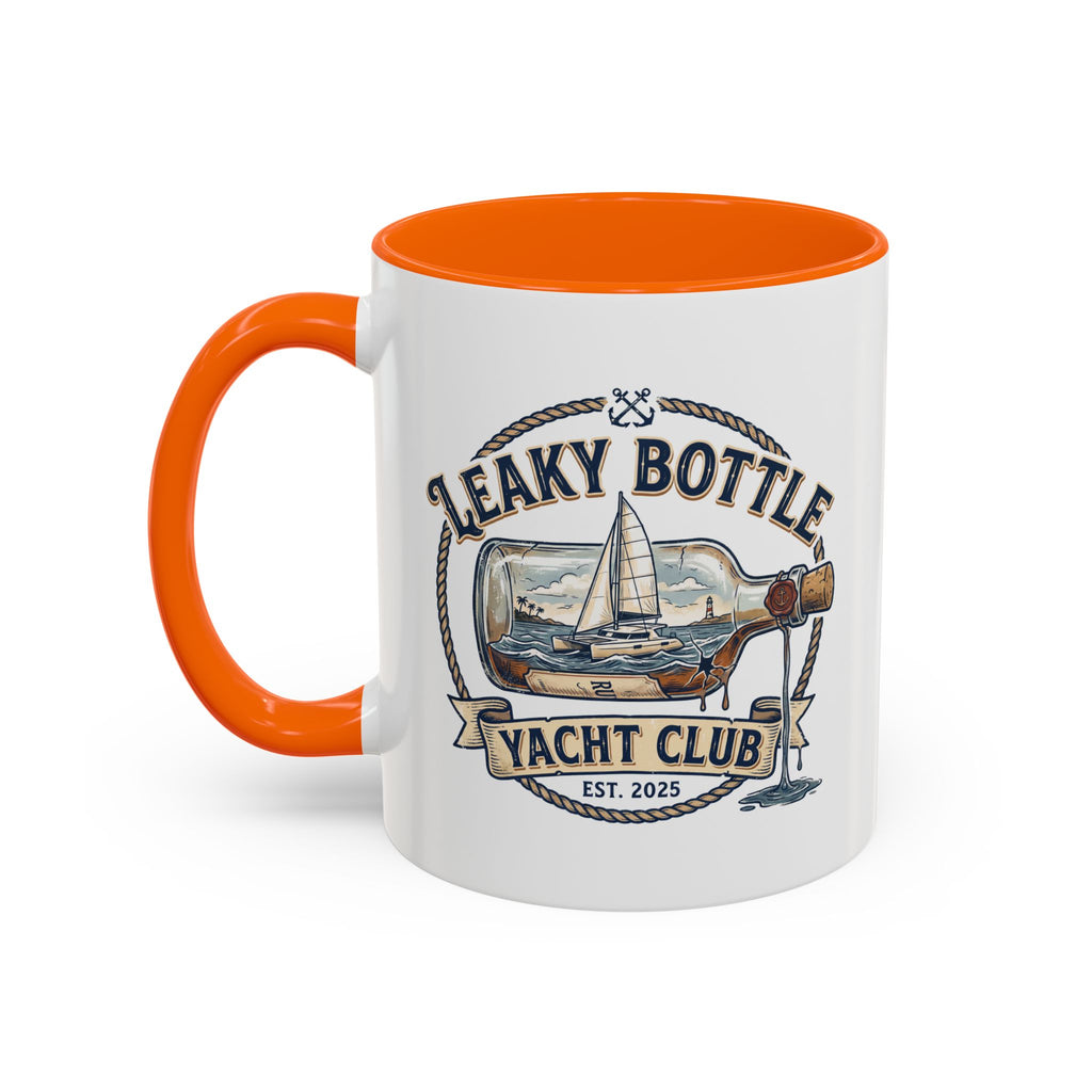 LBYC Commodore Coffee Mug — Nautical Vintage Ship Wheel Accent Mug