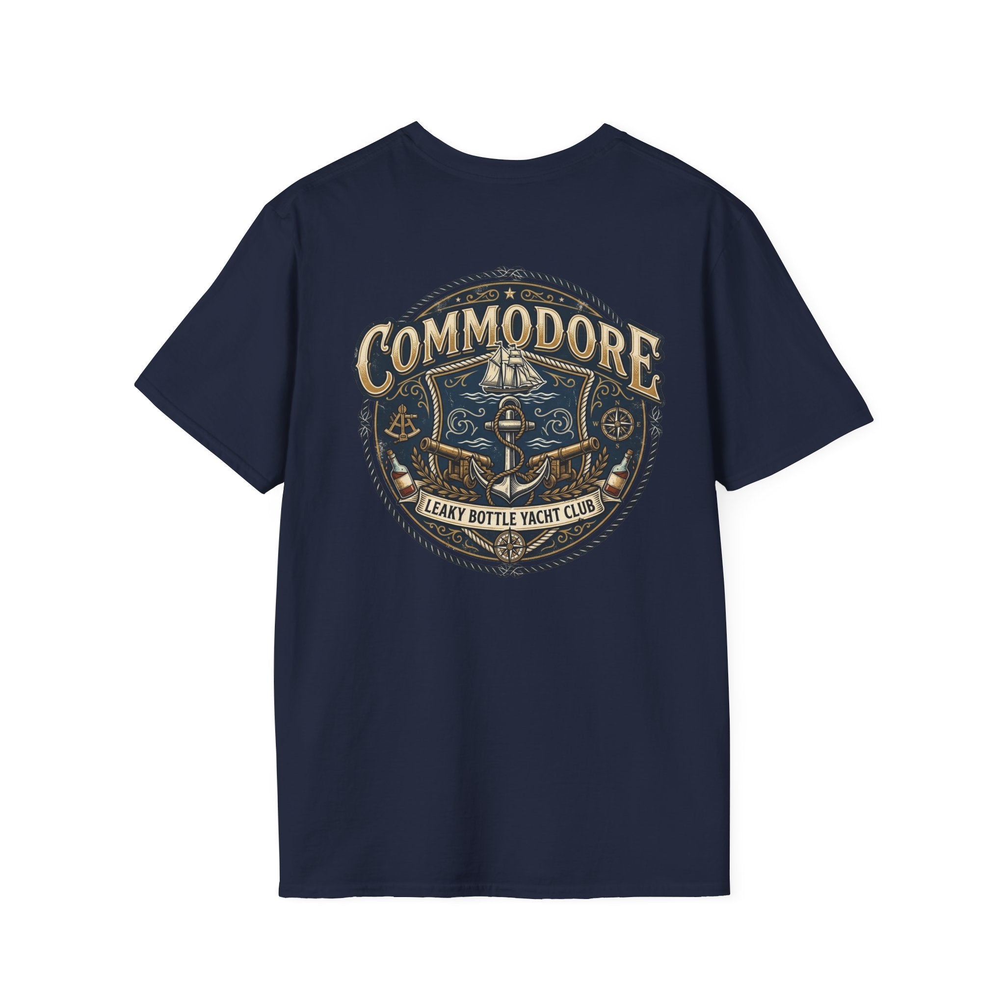 Commodore Yacht Club T-Shirt — Leaky Bottle Yacht Club Vintage Nautical Shirt