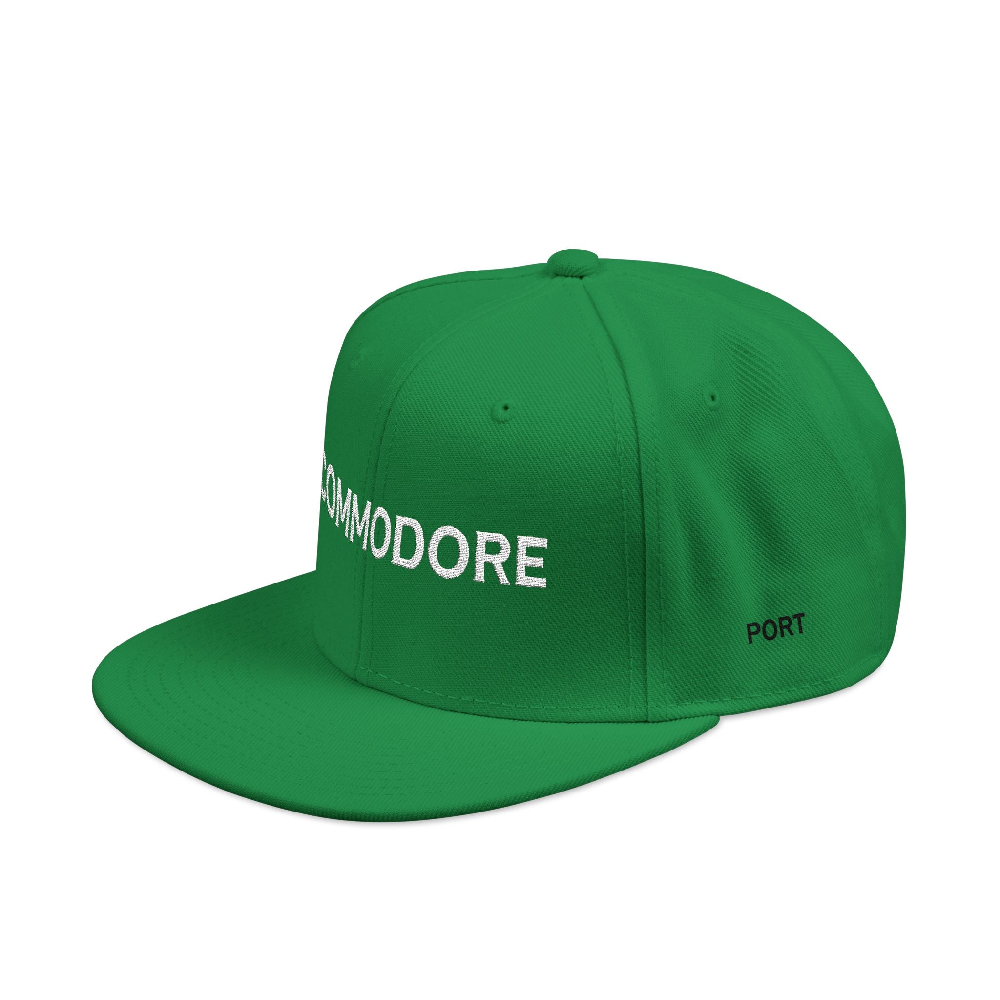 'COMMODORE' Retro Logo Cap - Embroidered Snapback Hat