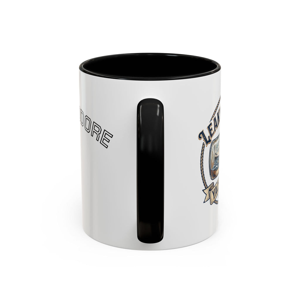 LBYC Commodore Coffee Mug — Nautical Vintage Ship Wheel Accent Mug