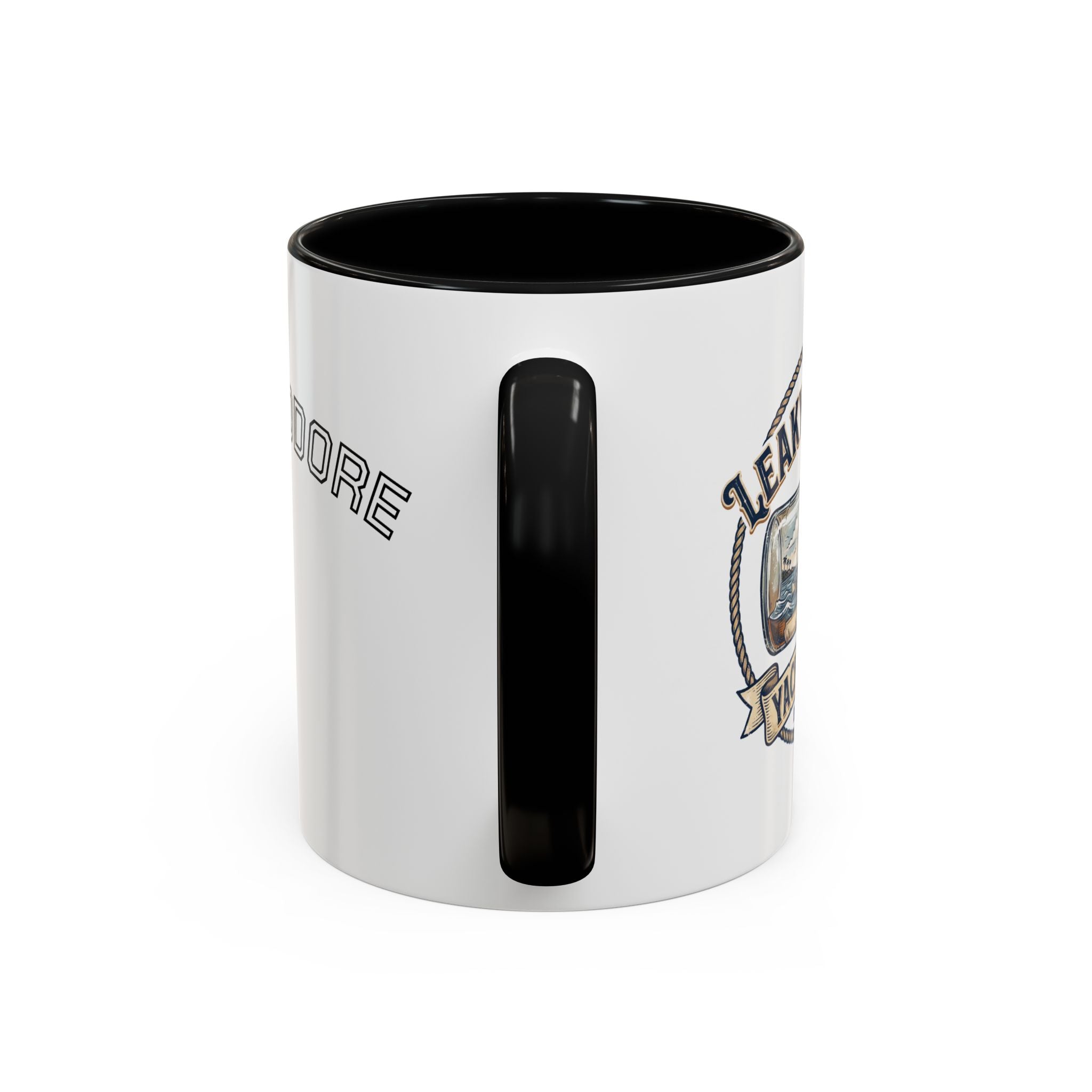 LBYC Commodore Coffee Mug — Nautical Vintage Ship Wheel Accent Mug