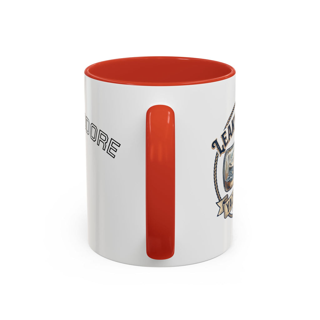 LBYC Commodore Coffee Mug — Nautical Vintage Ship Wheel Accent Mug
