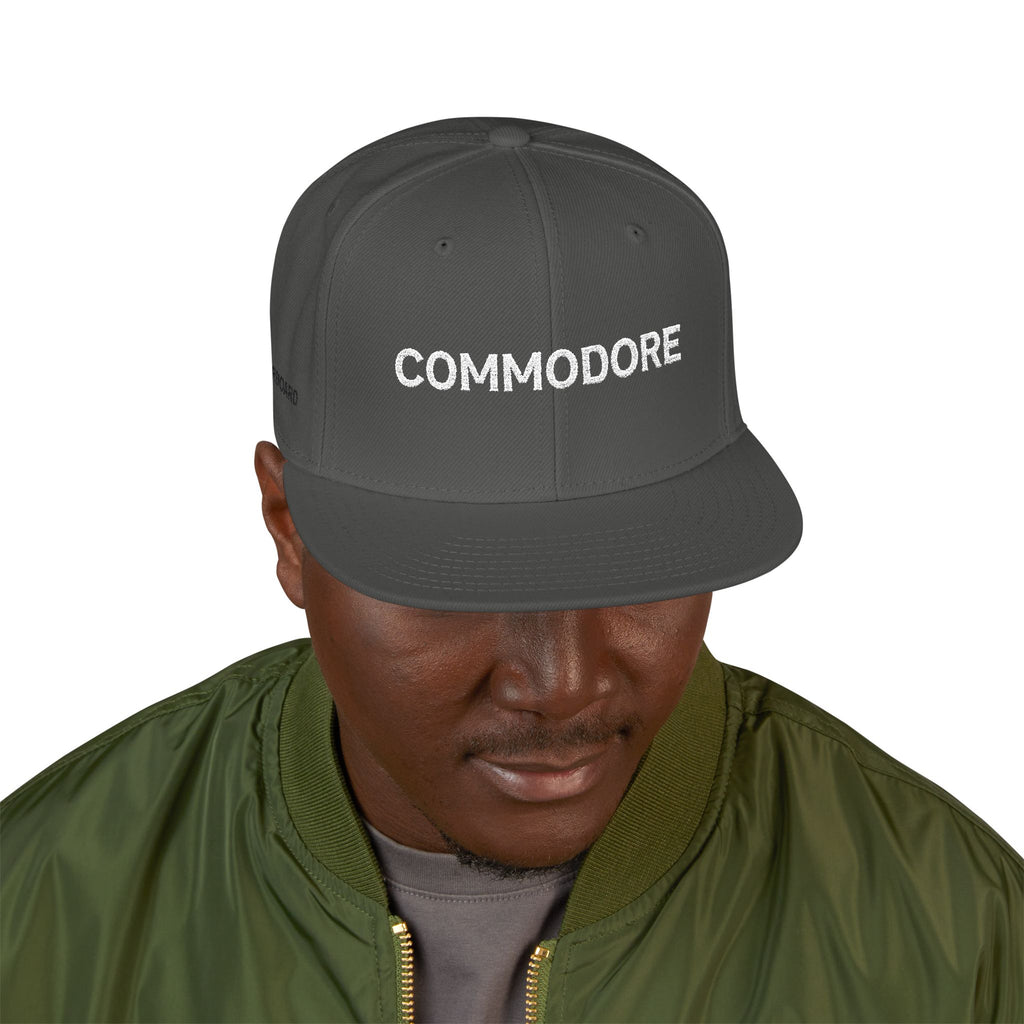 'COMMODORE' Retro Logo Cap - Embroidered Snapback Hat