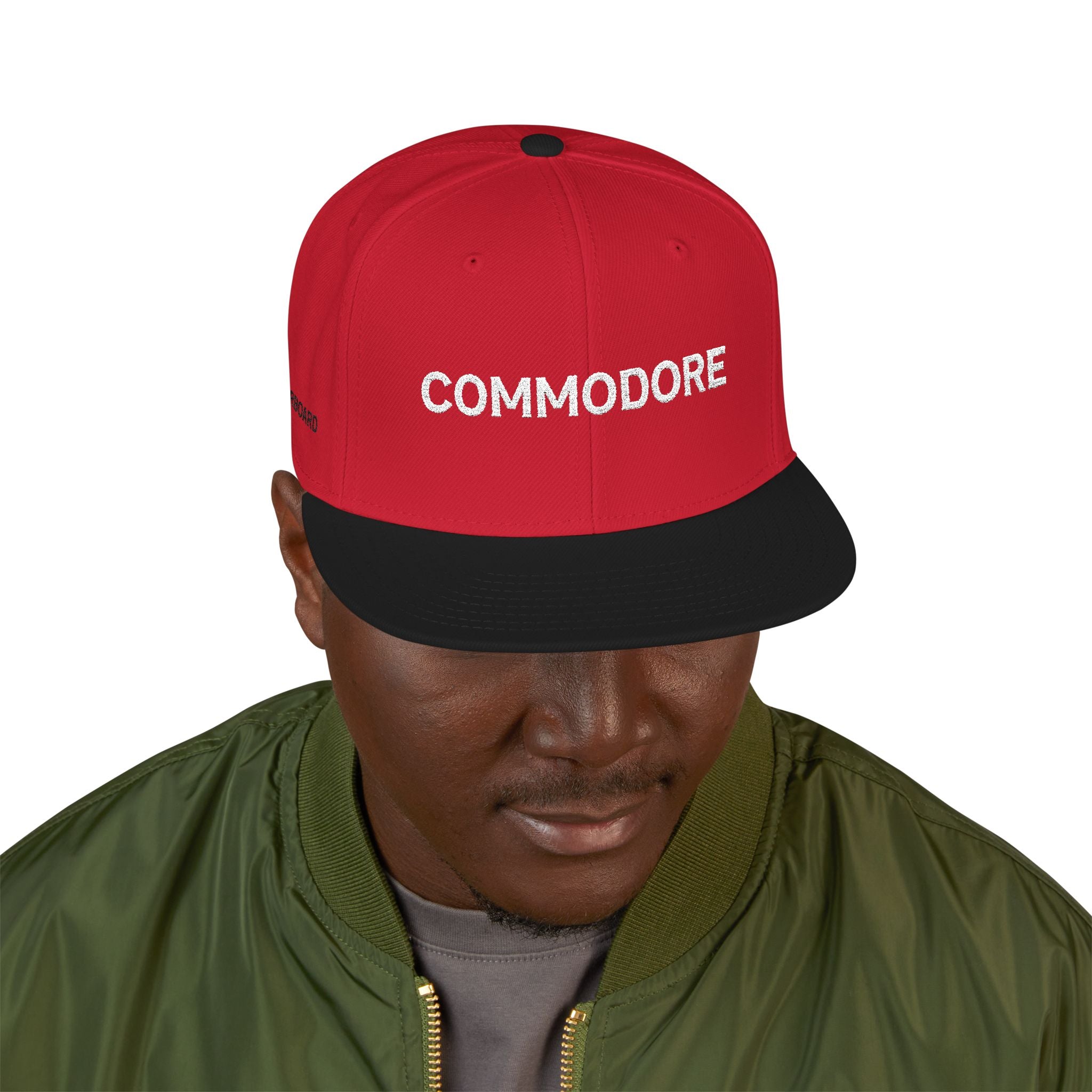 'COMMODORE' Retro Logo Cap - Embroidered Snapback Hat
