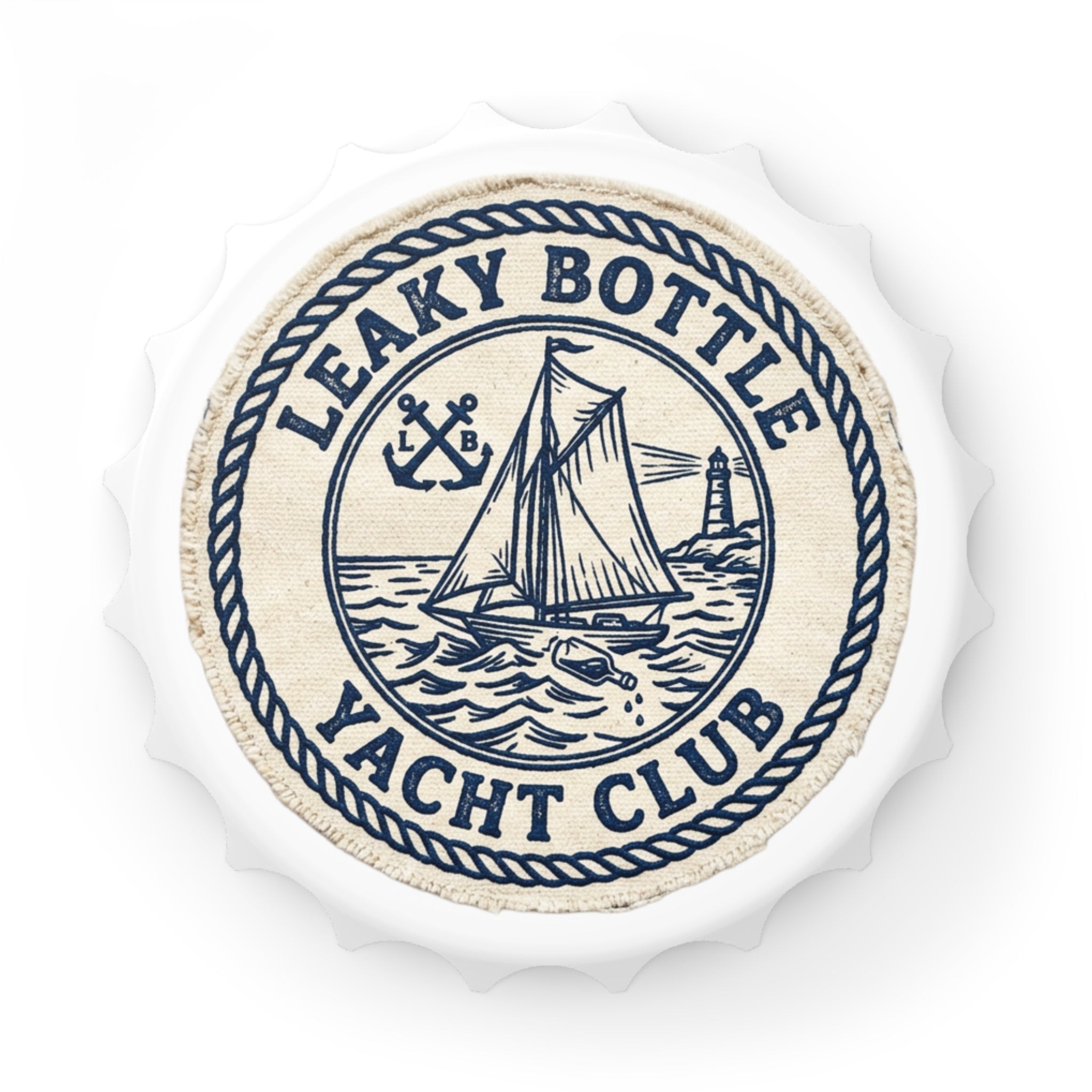 Leaky Bottle Yacht Club Bottle Opener | Nautical Sailboat Design