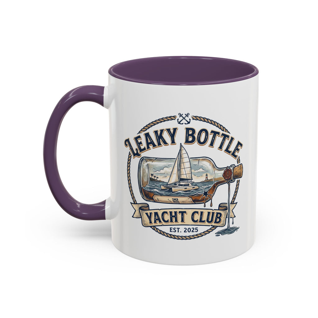 LBYC Commodore Coffee Mug — Nautical Vintage Ship Wheel Accent Mug