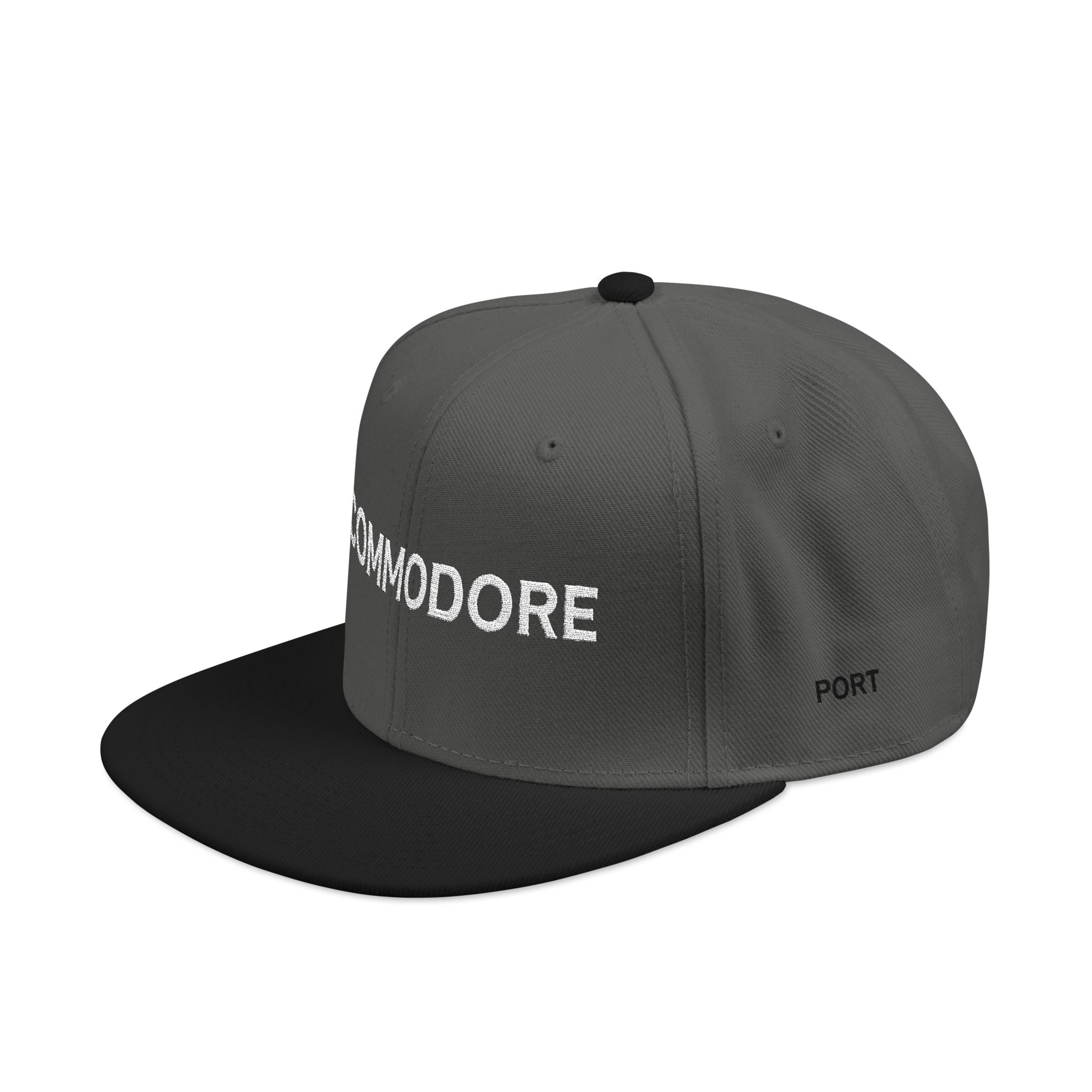 'COMMODORE' Retro Logo Cap - Embroidered Snapback Hat