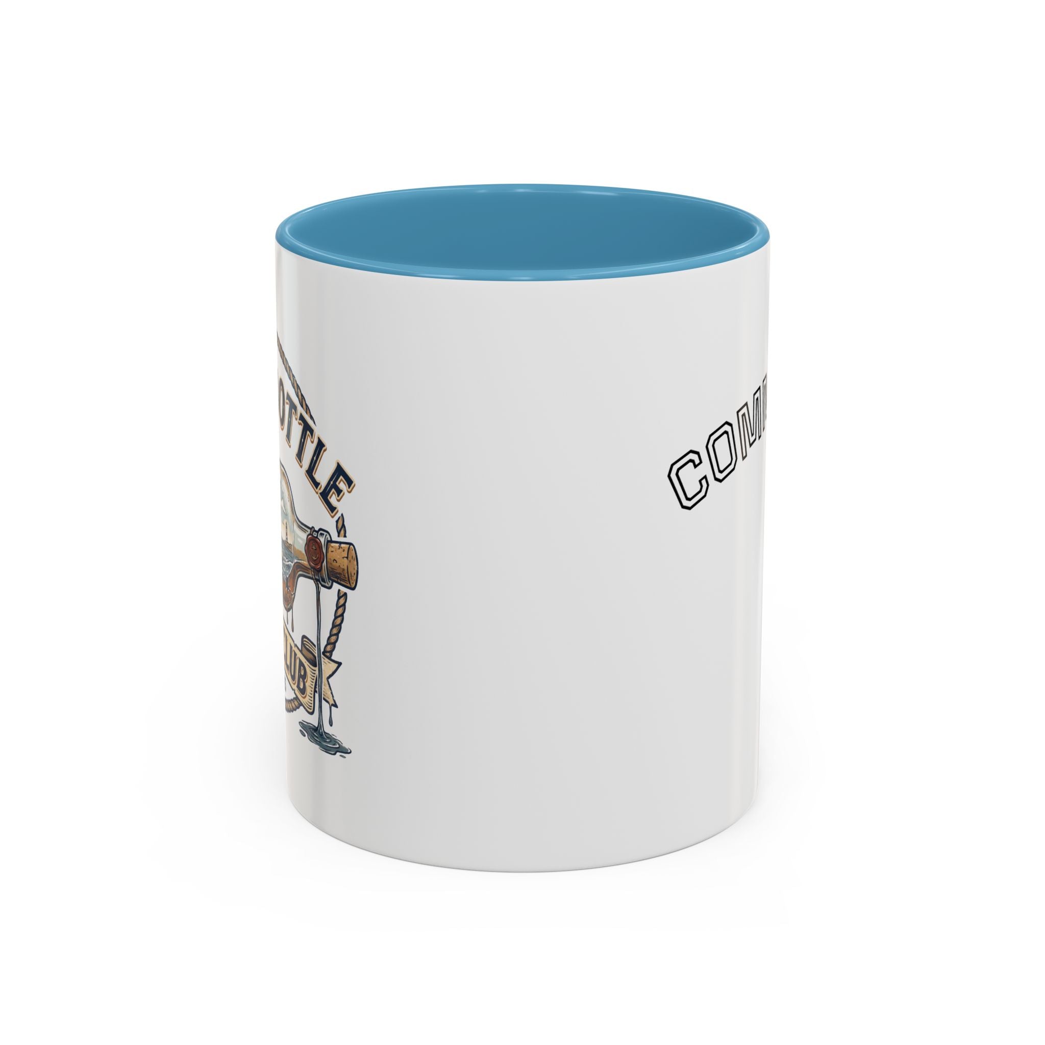 LBYC Commodore Coffee Mug — Nautical Vintage Ship Wheel Accent Mug