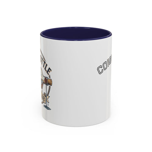 LBYC Commodore Coffee Mug — Nautical Vintage Ship Wheel Accent Mug