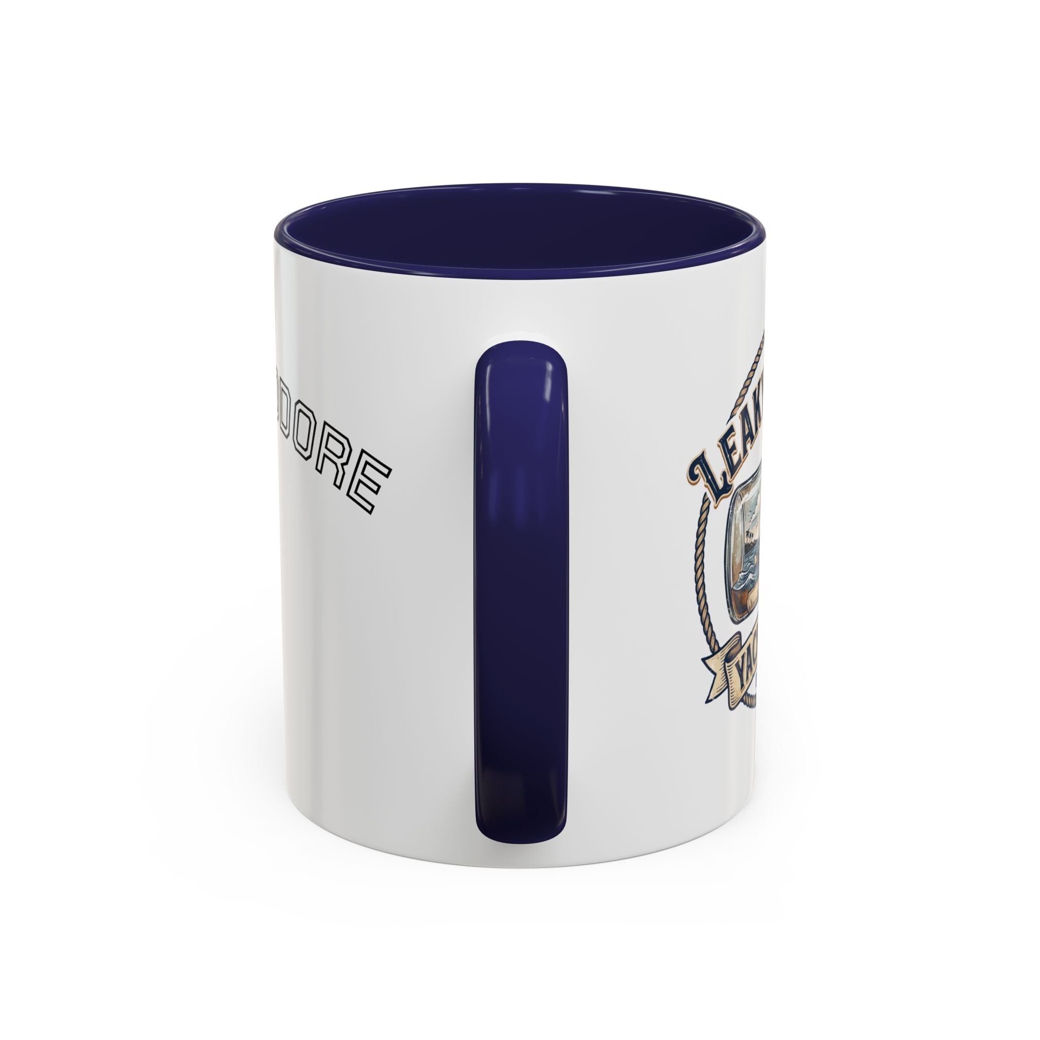 LBYC Commodore Coffee Mug — Nautical Vintage Ship Wheel Accent Mug