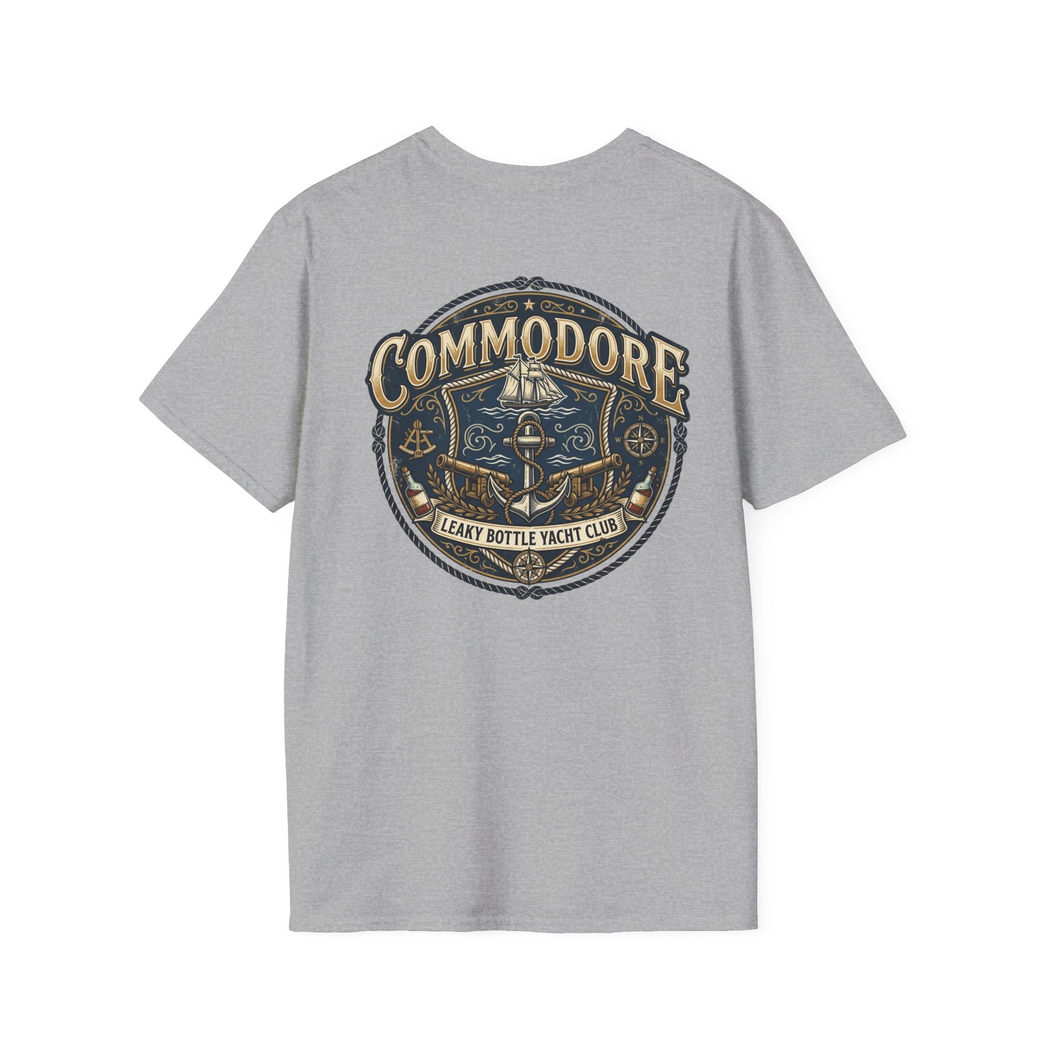 Commodore Yacht Club T-Shirt — Leaky Bottle Yacht Club Vintage Nautical Shirt