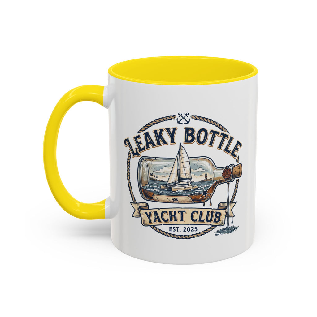 LBYC Commodore Coffee Mug — Nautical Vintage Ship Wheel Accent Mug