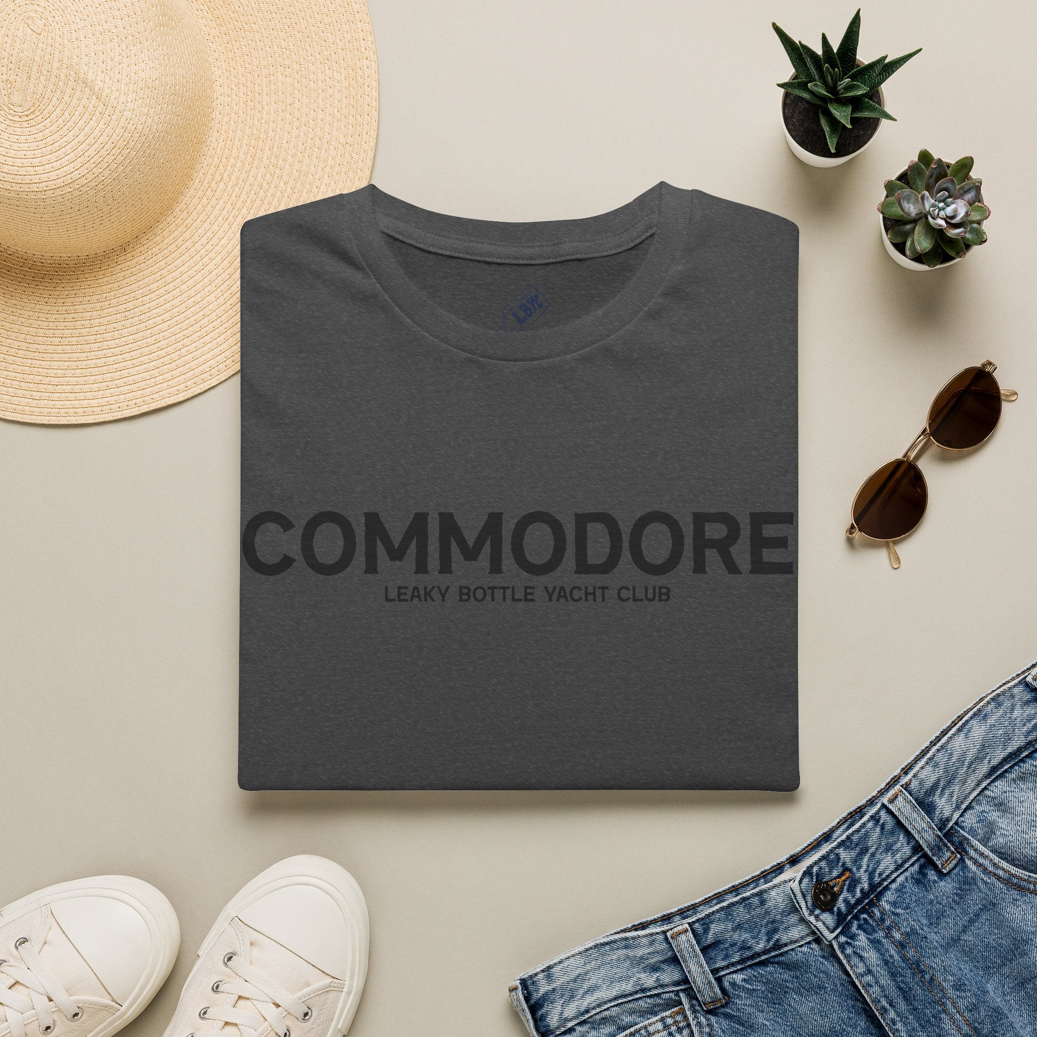 Commodore Yacht Club T-Shirt — "Leaky Bottle" Nautical Casual Tee