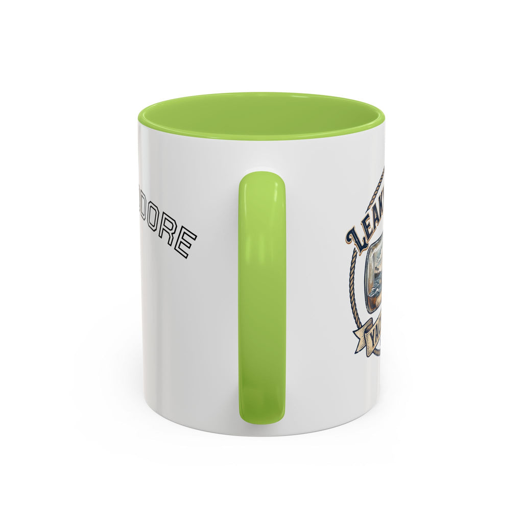 LBYC Commodore Coffee Mug — Nautical Vintage Ship Wheel Accent Mug