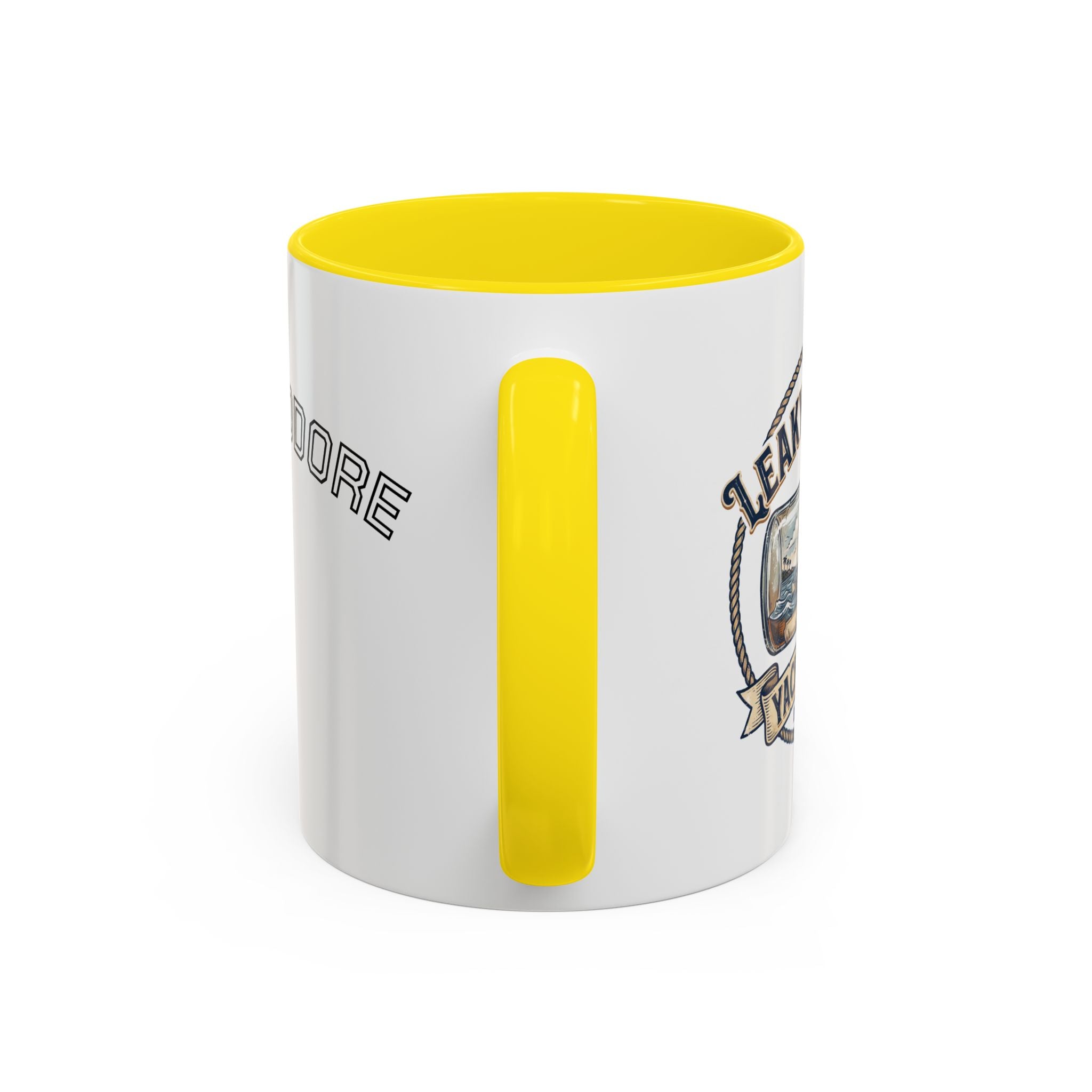 LBYC Commodore Coffee Mug — Nautical Vintage Ship Wheel Accent Mug