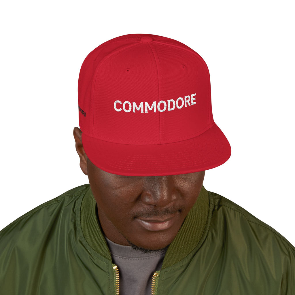 'COMMODORE' Retro Logo Cap - Embroidered Snapback Hat