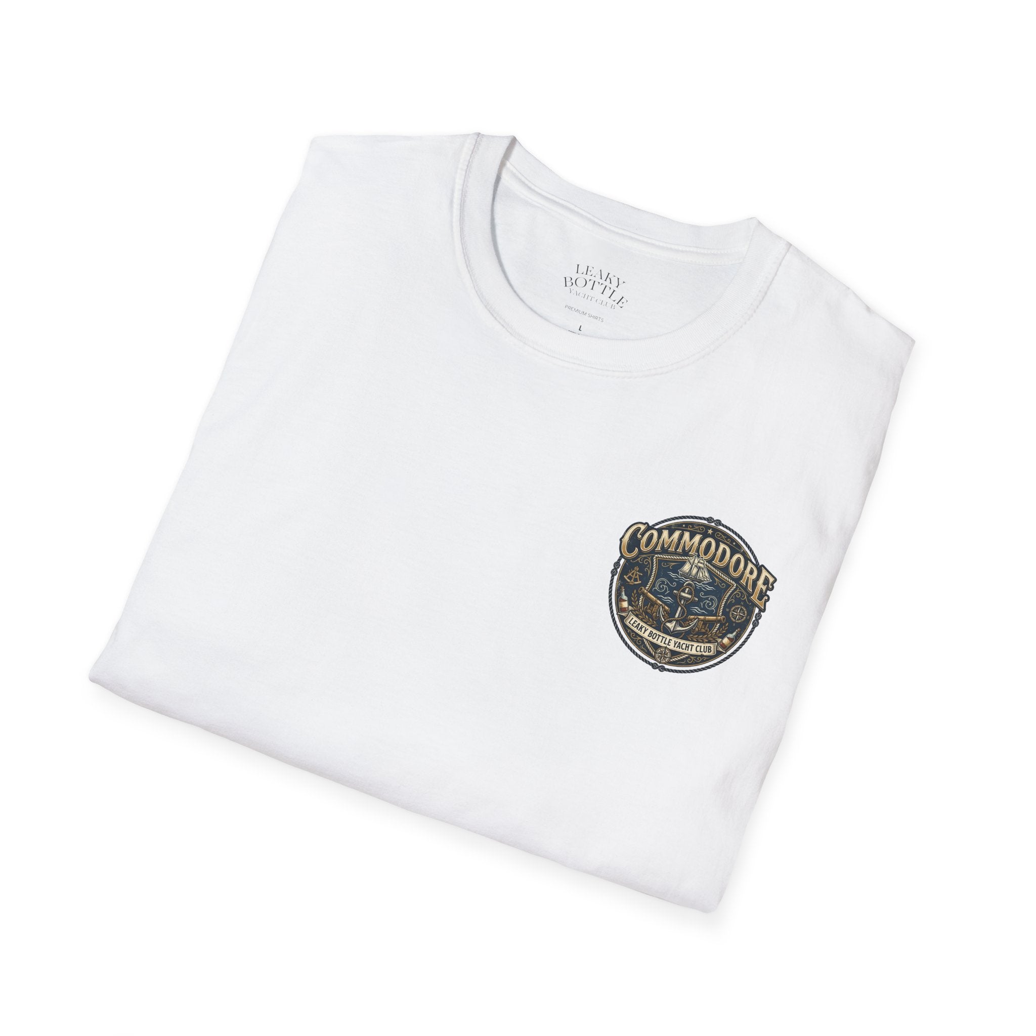 Commodore Yacht Club T-Shirt — Leaky Bottle Yacht Club Vintage Nautical Shirt