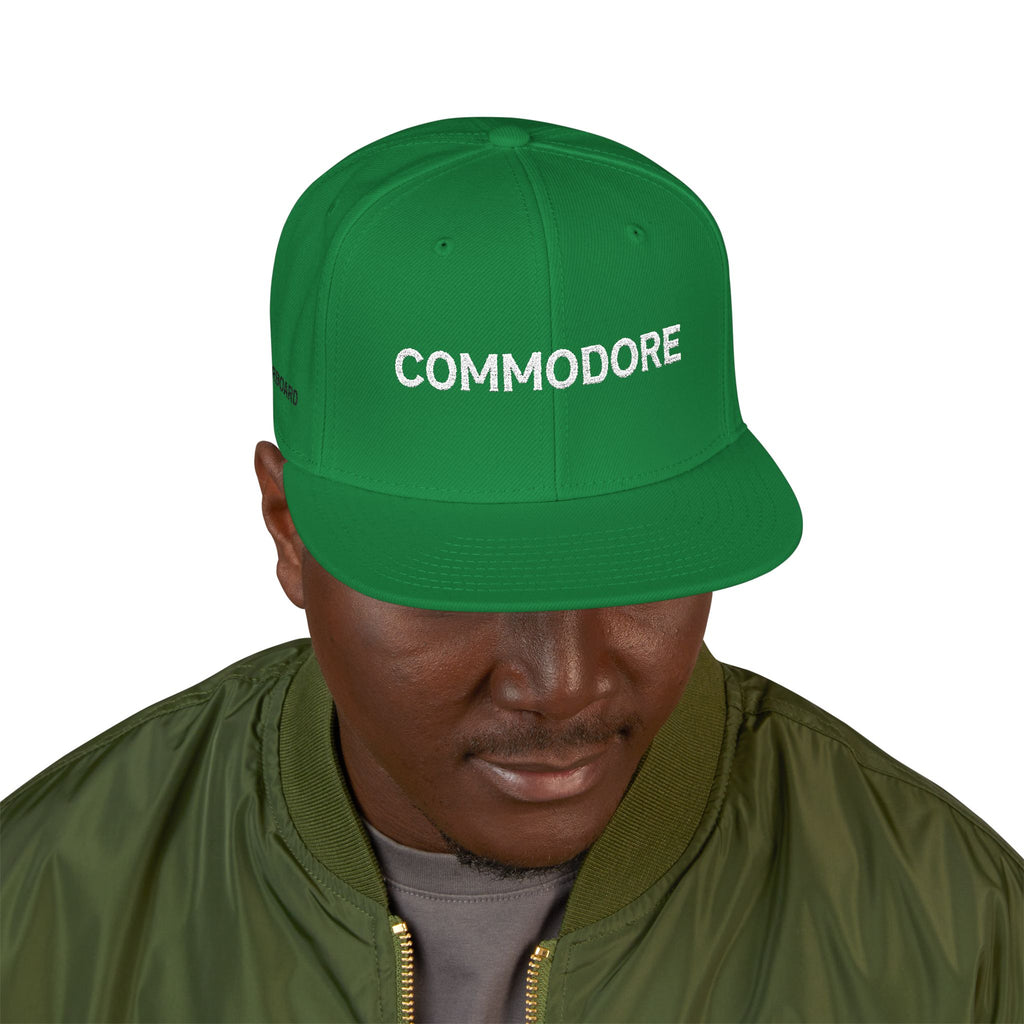 'COMMODORE' Retro Logo Cap - Embroidered Snapback Hat