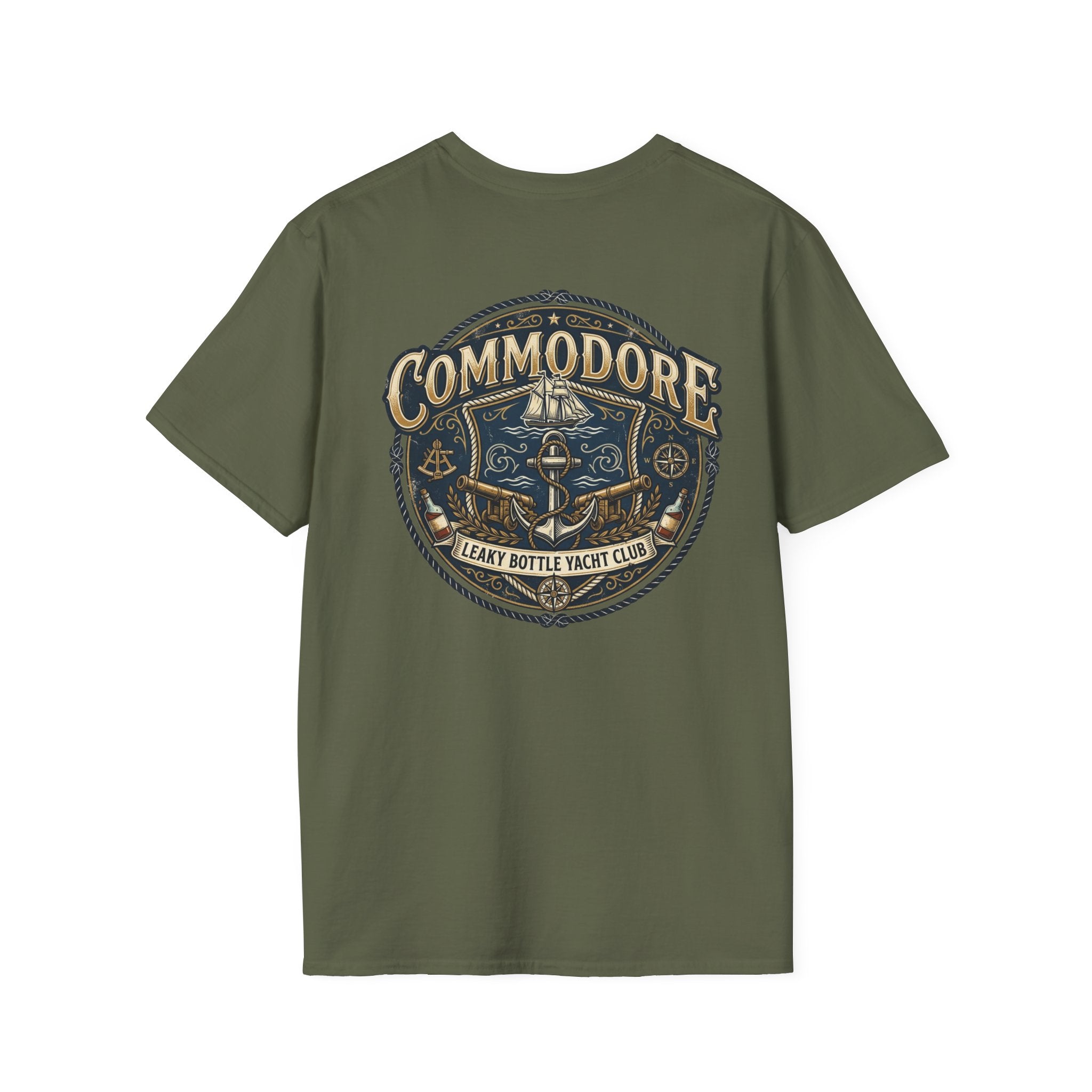 Commodore Yacht Club T-Shirt — Leaky Bottle Yacht Club Vintage Nautical Shirt