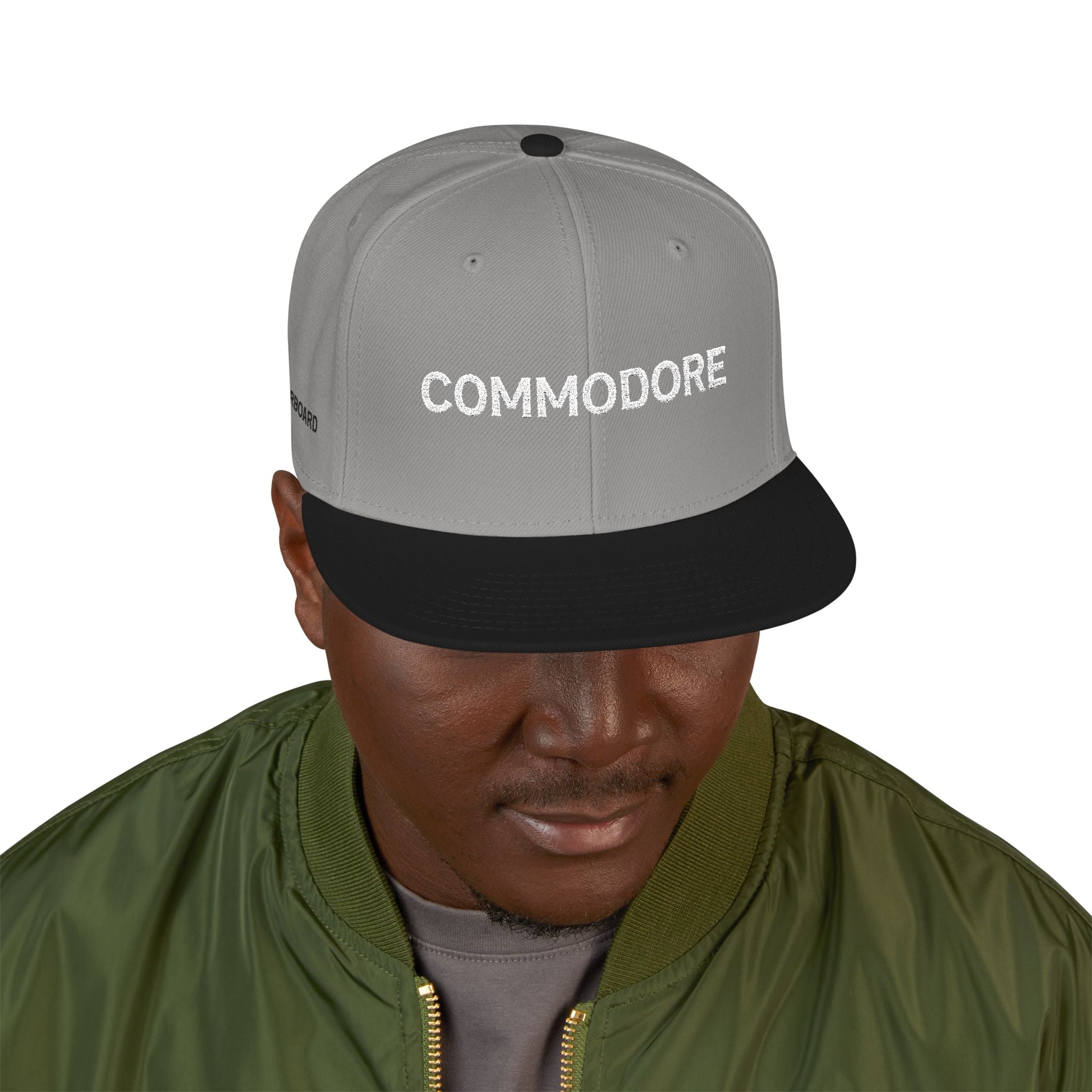 'COMMODORE' Retro Logo Cap - Embroidered Snapback Hat