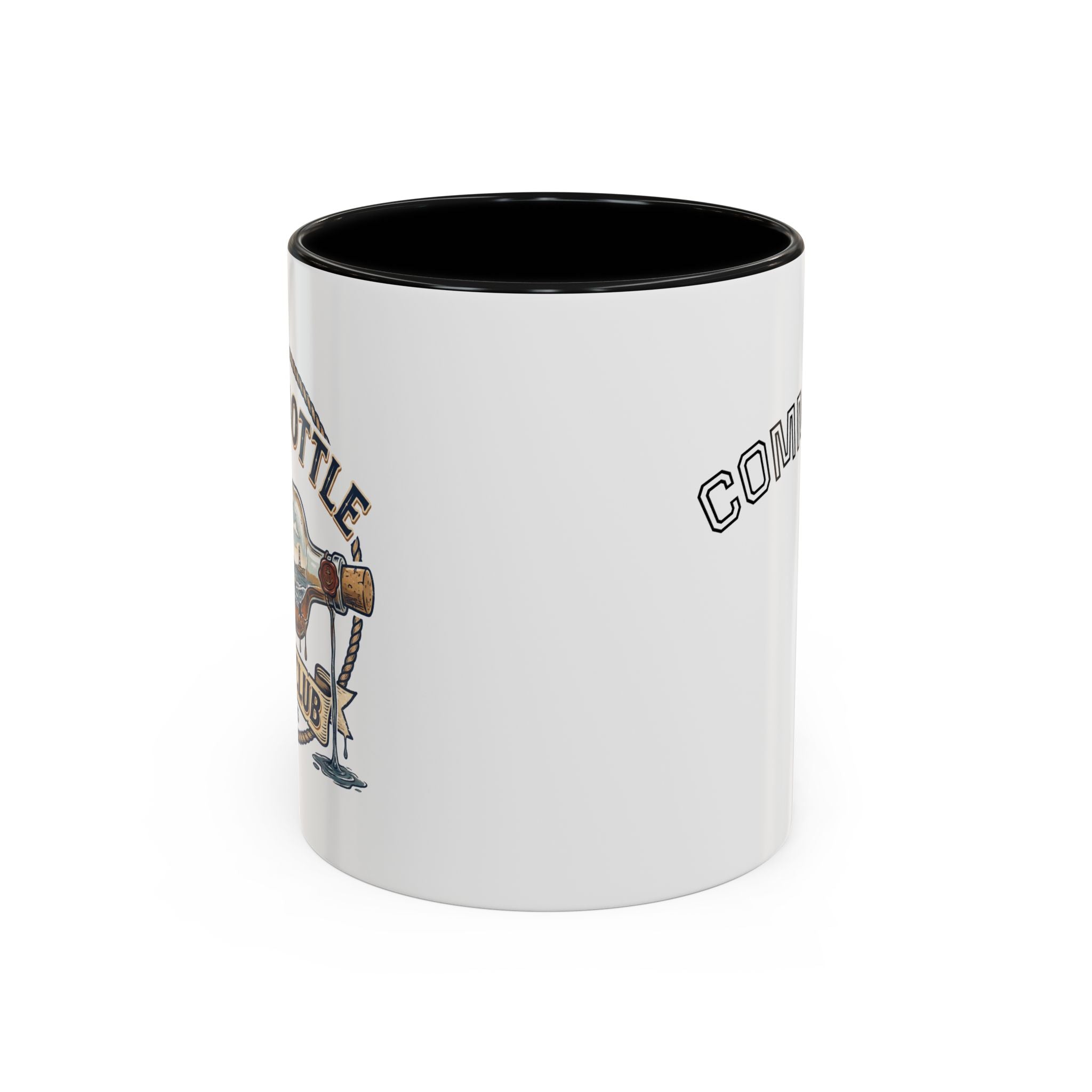 LBYC Commodore Coffee Mug — Nautical Vintage Ship Wheel Accent Mug