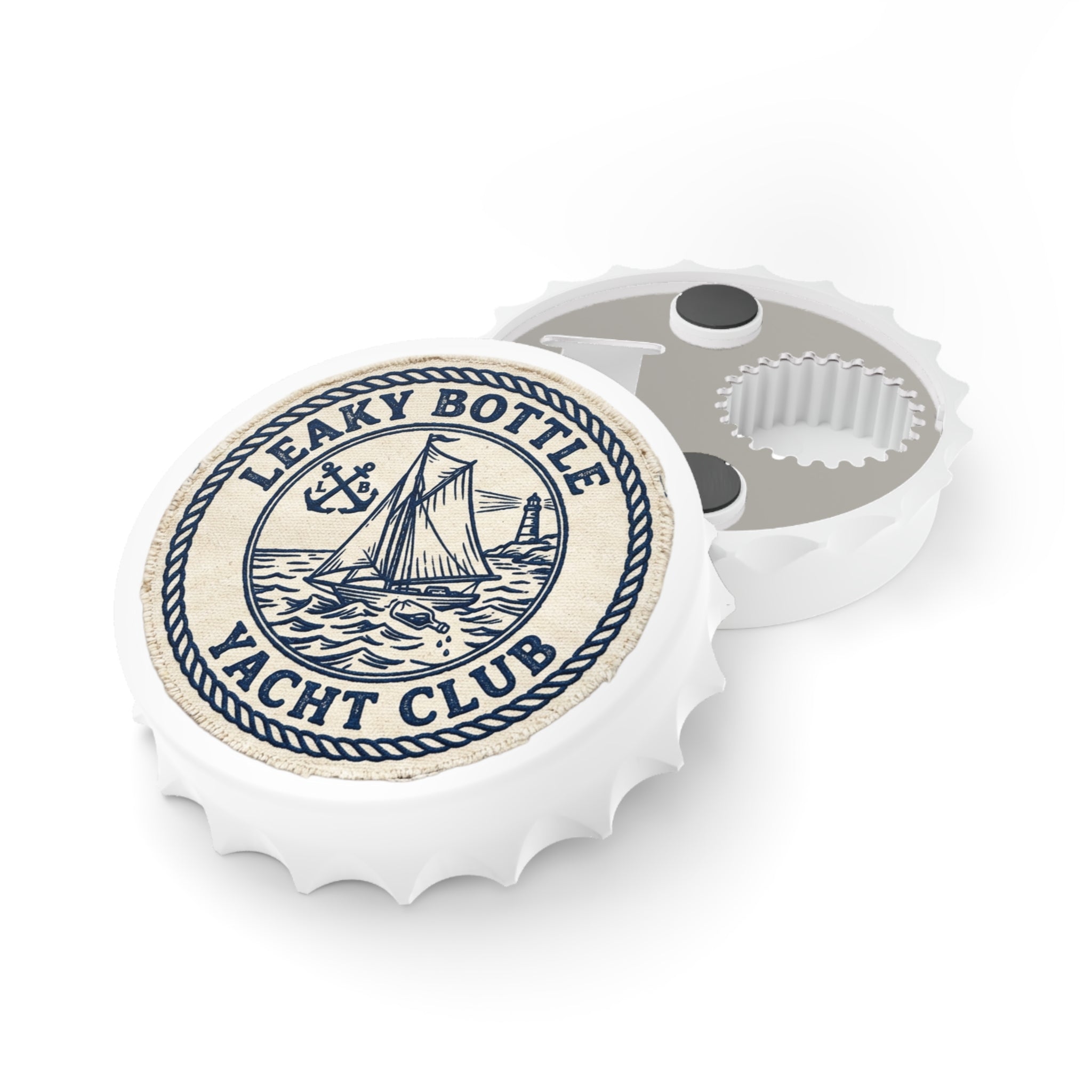 Leaky Bottle Yacht Club Bottle Opener | Nautical Sailboat Design