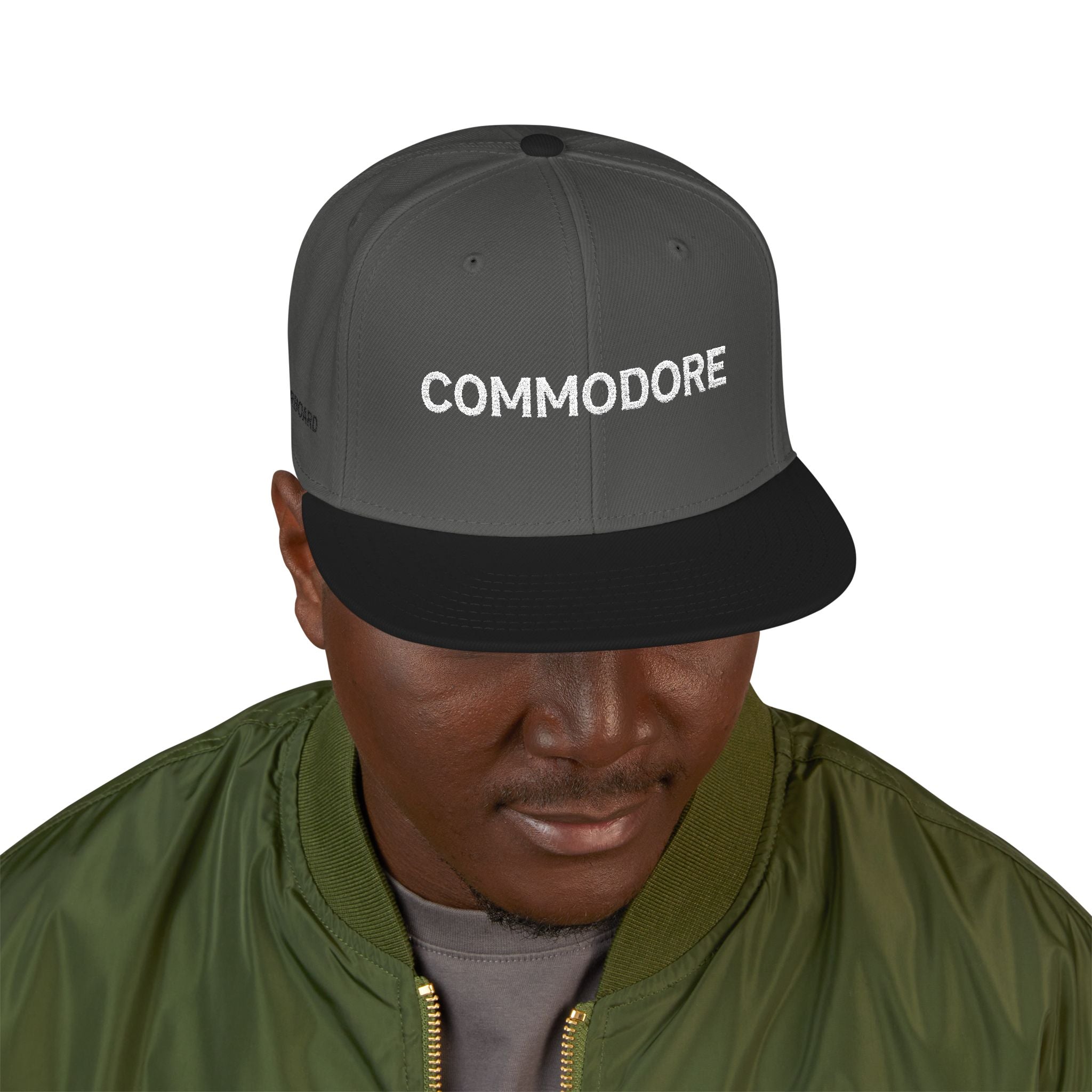 'COMMODORE' Retro Logo Cap - Embroidered Snapback Hat