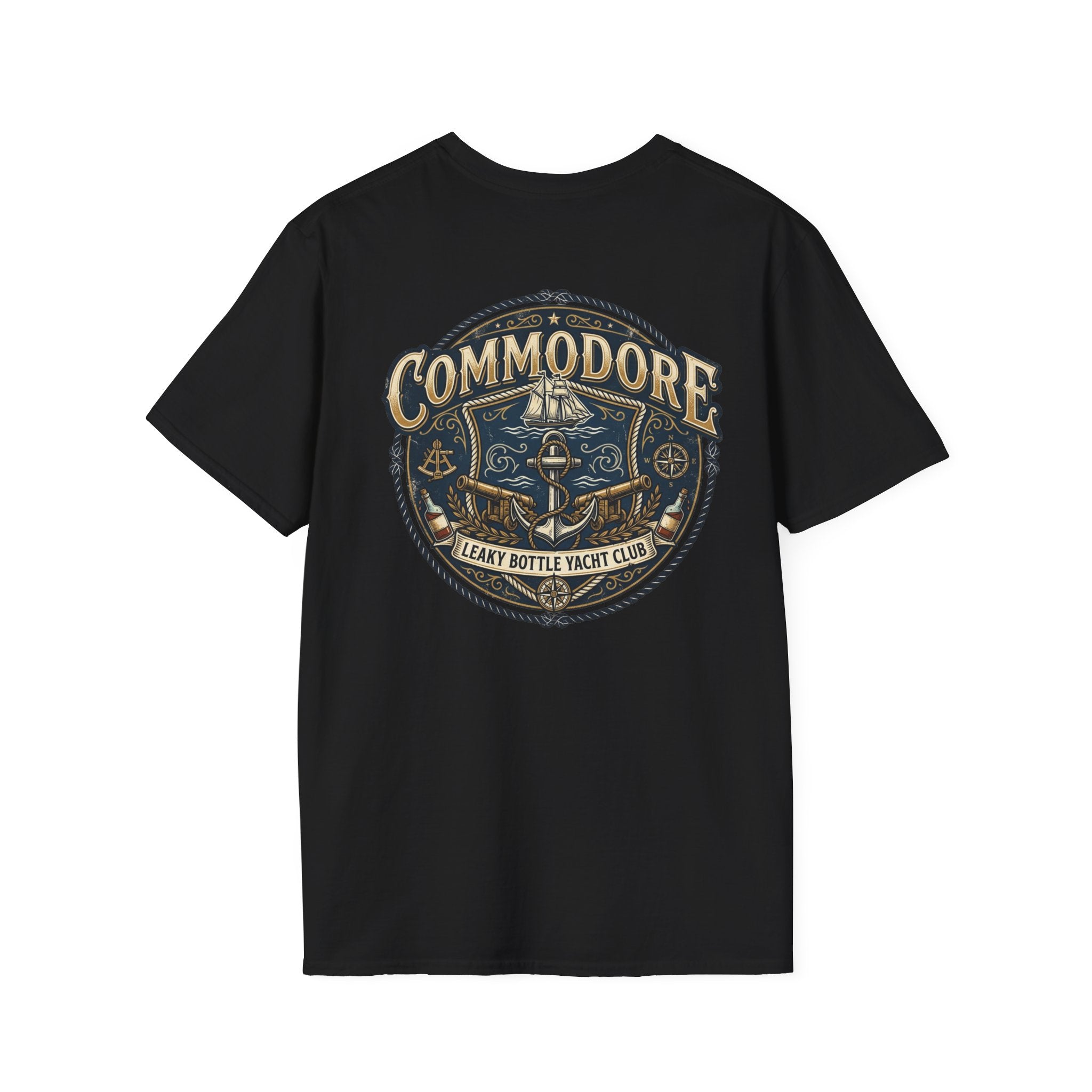 Commodore Yacht Club T-Shirt — Leaky Bottle Yacht Club Vintage Nautical Shirt