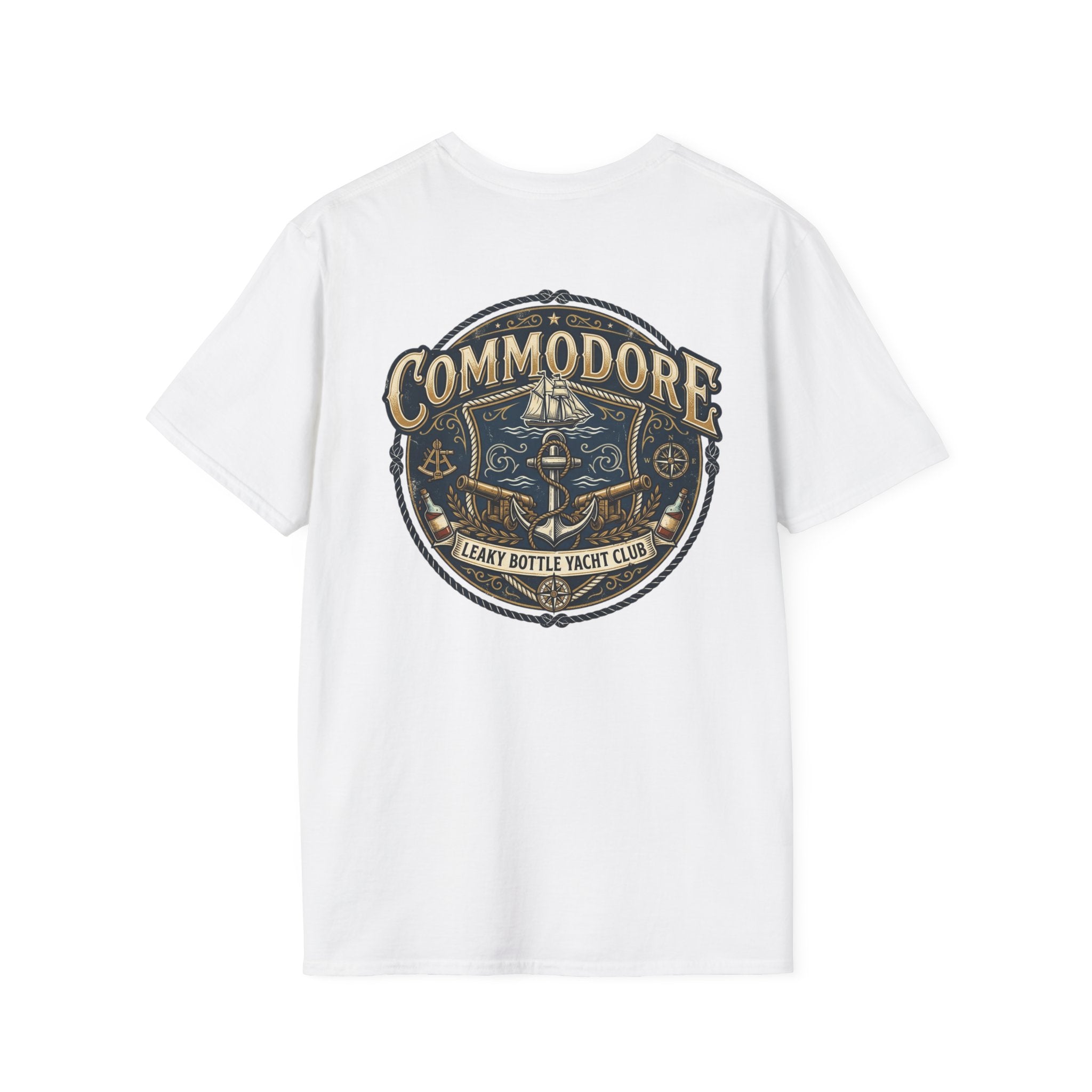 Commodore Yacht Club T-Shirt — Leaky Bottle Yacht Club Vintage Nautical Shirt