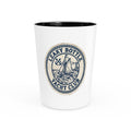 Leaky Bottle Yacht Club Shot Glass – Nautical Sailing Emblem Bar Glassware