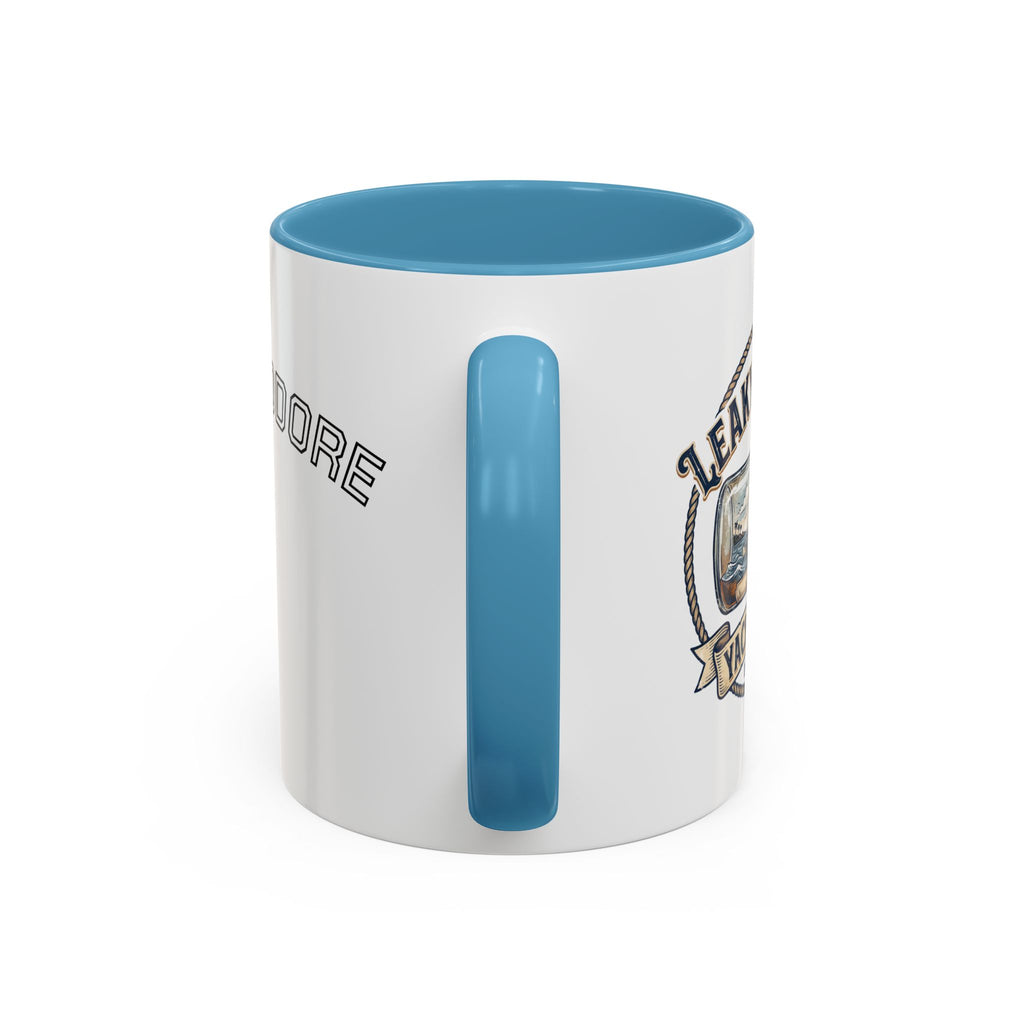 LBYC Commodore Coffee Mug — Nautical Vintage Ship Wheel Accent Mug
